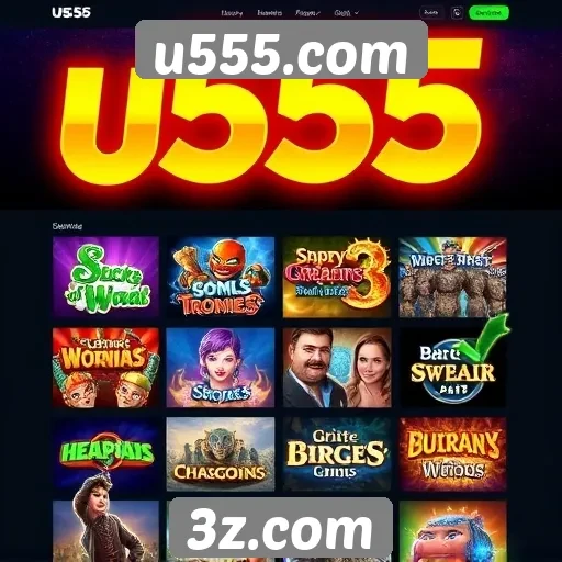 A variedade de jogos disponíveis no u555.com